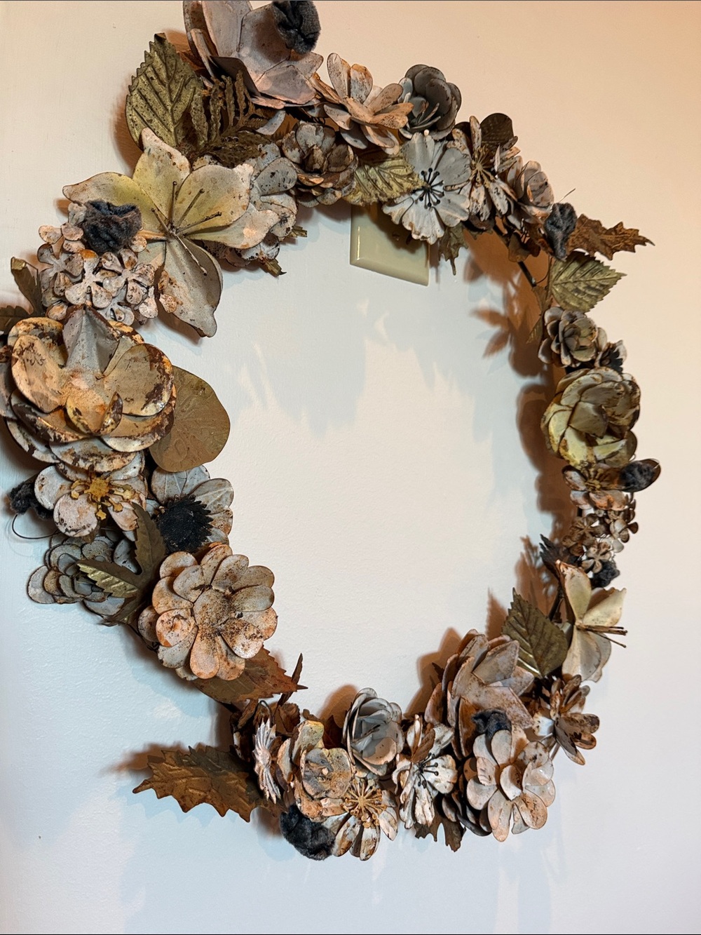 Iron floral wreath, terrain by Anthropologie